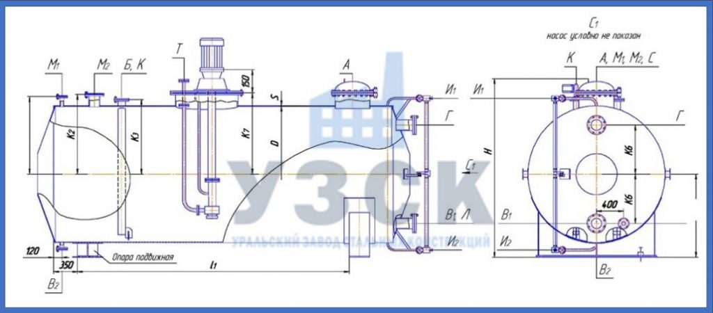 Чертеж емкости ГКК в Череповце